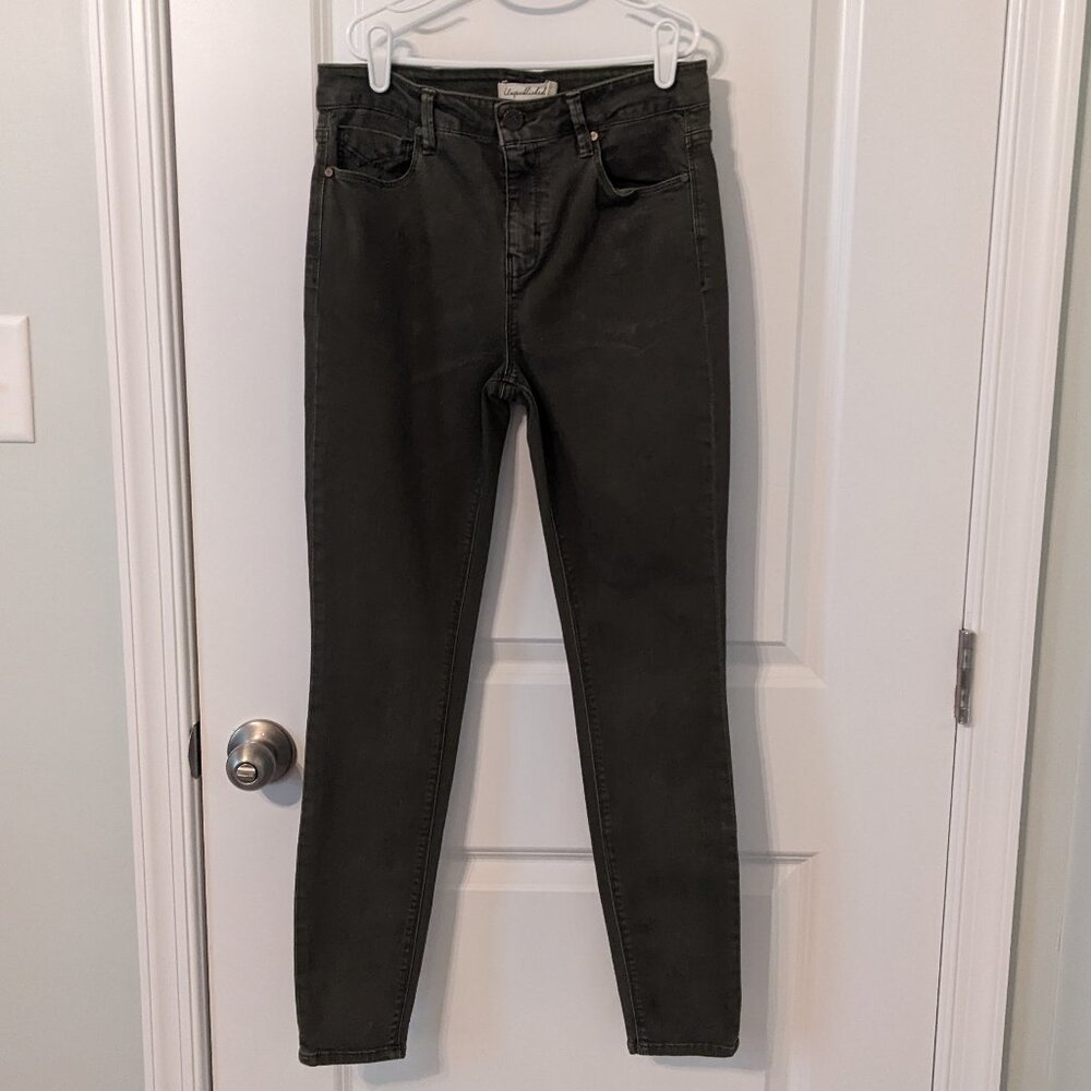 Olive Green High Rise Skinny Jeans - Size 28